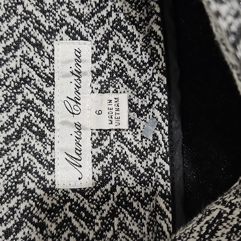 Marisa Christina black and white herringbone print fit and flare skirt - Picture 4 of 6